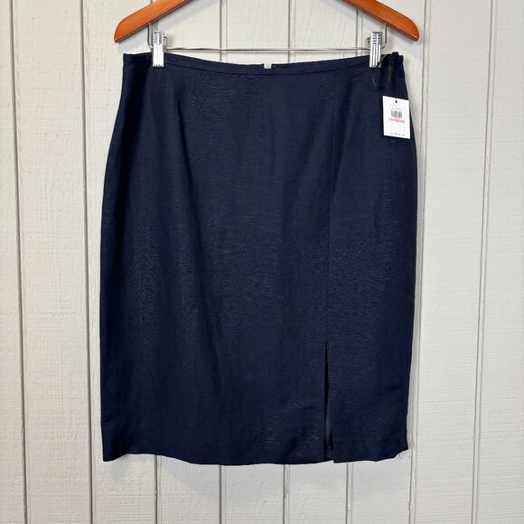 NWT Calvin klein. Blue Skirt With A Slit On The Front Size 10 - Picture 1 of 9